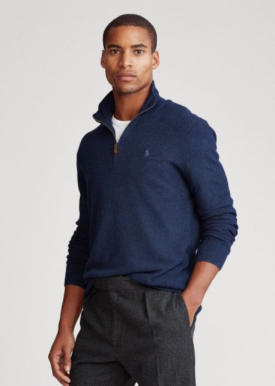 Men's Polo Ralph Lauren Silk Quarter-Zip Sweater | 521348SDM